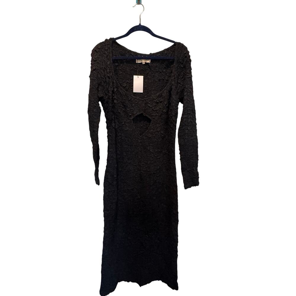 Mara Hoffman Dione cut-out smocked midi dress in black 2XL - Picture 6 of 11
